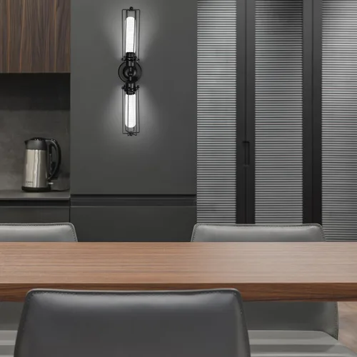 Miniatura 2 de Lámpara de pared de hierro industrial vintage de doble cabeza para pasillo, dormitorio, bar y sala de estar, elegante iluminación de pared