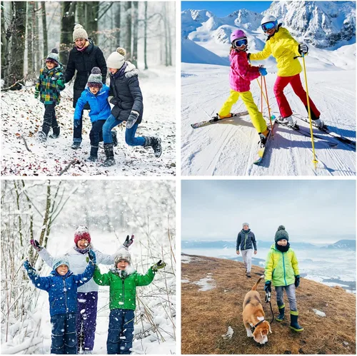 Miniatura 12 de Chaqueta de esquí impermeable para niñas, chaqueta de snowboard para exteriores, resistente al viento, con forro polar, abrigo de nieve cálido