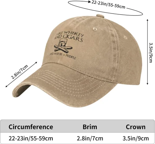 Miniatura 133 de Philysonic Funny Hat I Like Whisky and Cigars and Maybe 3 People Sombreros para Hombres Gorras de Béisbol Gorras Ajustables