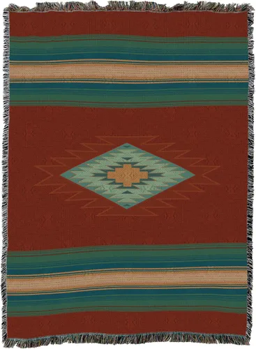 Miniatura 24 de Pure Country Weavers Manta Baja – Inspirada en los nativos americanos del suroeste – Manta de regalo tejida de algodón – Fabricada en los Estados
