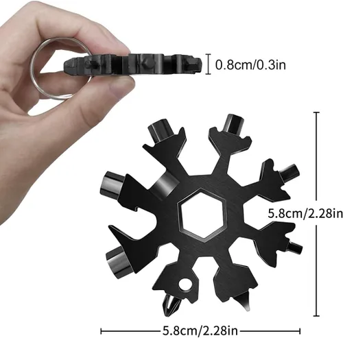 Miniatura 2 de Multiherramienta de copo de nieve 18 en 1 para hombre, de acero inoxidable, multiherramienta para relleno de calcetines para padre, marido, novio