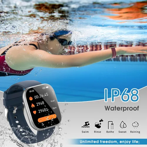 Miniatura 5 de Reloj inteligente aycy para hombre y mujer, Bluetooth, con función de llamada, pantalla táctil HD de 1.85", reloj de fitness con monitor de sueño