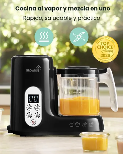 Miniatura 2 de GROWNSY Fabricante de Alimentos para Bebés con Cesta de Vapor, Procesador de Alimentos para Bebés de Un Paso, Vaporera, Puré, Licuadora