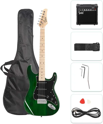 Miniatura 13 de GLARRY Guitarra eléctrica de tamaño completo para principiantes amantes de la música con amplificador de 20 W y paquete de accesorios para guitarra