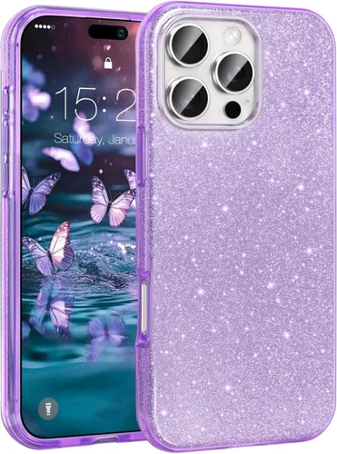 Miniatura 53 de MATEPROX - Funda compatible con iPhone Air de 6.5' [2025], carcasa protectora de 3 capas con purpurina brillante y tendencia, anti-arañazos y a