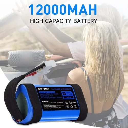 Miniatura 5 de CITYORK Batería de repuesto GSP-1S3P-CH4D de 12000 mAh para altavoz Bluetooth Charge 5, carga recargable de alto rendimiento 5