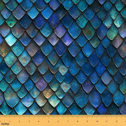 Miniatura 13 de Castle Fairy Diamond Lattice Decorative Fabric Geometric Fishscale Sewing Craft for Girls Women Modern Minimalist Abstract Outdoor Fabric Home DIY