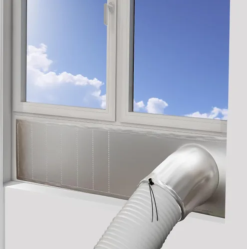 Miniatura 2 de Kit de ventilación de ventana de CA portátil plateado, 30% de parasol, impermeable, 100% sellado, sello aislante para ventanas corredizas o colgadas
