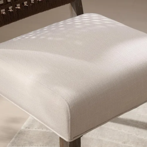 Miniatura 7 de LZAREAL Juego de 4 Sillas de Comedor Estilo Granja de Tela de Lino Tapizadas Silla Lateral de Acento, Sillas de Cocina y Comedor Modernas