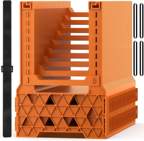 WELLUCK Soporte de manguera de alcantarillado para RV de 20 pies, soporte de alcantarillado de RV naranja brillante con diseño de altura ajustable,
