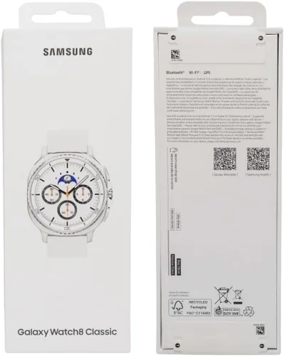 Miniatura 9 de Samsung Galaxy Watch 8 Classic 1.811 in, bisel giratorio Reloj inteligente AI con AMOLED de 1.34 pulgadas, Wi-Fi, Bluetooth, rastreador de Blanco