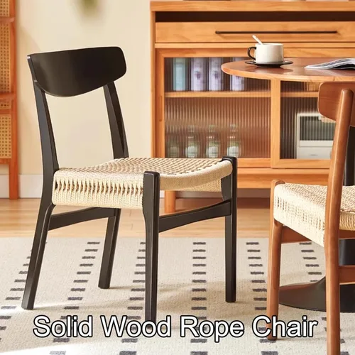 Miniatura 7 de Sillas de comedor tejidas, modernas sillas de comedor de ratán, sillas de cocina con patas de metal, sillas laterales sin brazos para el hogar, bar