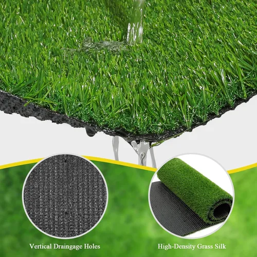 Miniatura 4 de Bsmathom Alfombra de césped artificial, interior/exterior, césped artificial para patio, balcón y jardín, 2 x 6 pies