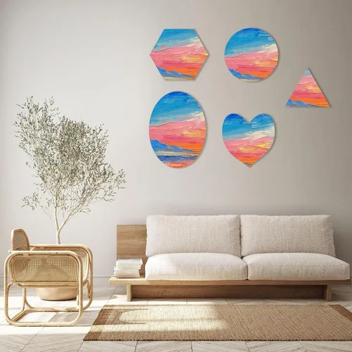 Miniatura 5 de PATIKIL Lienzos de pintura para pintura, paquete de 3 paneles de madera hexagonal de 8 x 7 pulgadas, paneles de lienzo para acrílico, óleo, pintura