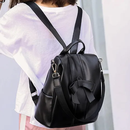 Miniatura 2 de XingChen Mochilas y monederos para mujer, de piel sintética, antirrobo, a la moda, casual, ligero, de viaje, bolso de hombro, Negro -, Viajar