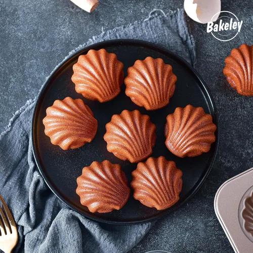 Miniatura 4 de Madeleine Molde para tartas, 9 cavidades antiadherentes, esférico, para hornear al horno (dorado champán)