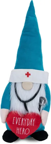 Miniatura 14 de Rae Dunn Gnomo Artista Creador – Gnomo de peluche con paleta de pintura, sombrero de artista, pinceles y delantal de pintura – Decoración de gnomo