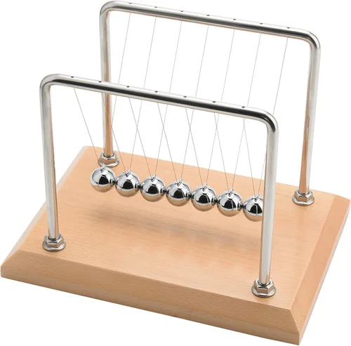 Miniatura 5 de CERROPI Péndulo de Newton, bolas de equilibrio con 7 bolas, péndulo clásico de Newton, juguete científico de física Juguetes y accesorios