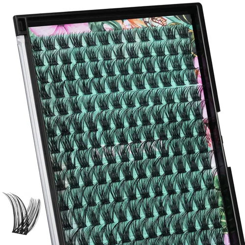 Miniatura 9 de Lash Cluster Manga - 140 unidades de pestañas en racimo de aspecto mojado ultrafinas extensiones de pestañas con punta animé con pestañas anchas