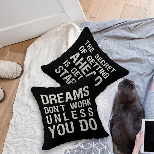 Miniatura 3 de Juego de 6 fundas de almohada inspiradoras con frases motivacionales, 18 x 18 pulgadas, regalo para adolescentes y adultos, sala de estar, oficina