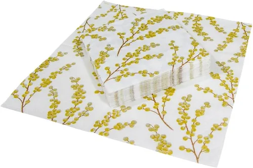Miniatura 8 de Entertaining with Caspari Berry Branches - Servilletas de papel para cóctel, color blanco y dorado, paquete de 20