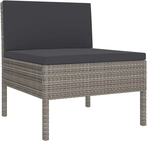 Miniatura 4 de vidaXL Juego de sofá de patio de 6 piezas, sofá seccional para patio trasero al aire libre, sofá con cojines, juego de muebles de patio con mesa