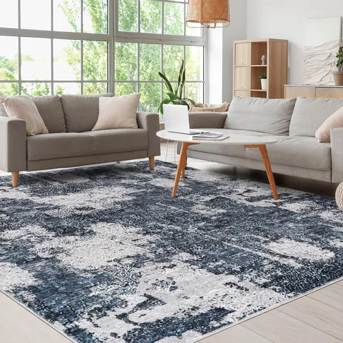 Miniatura 12 de Alfombra vintage lavable, de estilo bohemio, de 6 x 9 pies, para sala de estar, dormitorio, cocina, suave, antideslizante, plegable