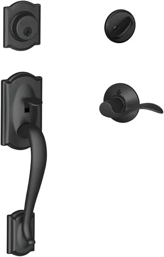 Miniatura 8 de Schlage F60 V CAM 716 ACC - Juego de manijas para puerta de entrada con manija Accent, diseño Camelot, cerradura de entrada con llave de lado único