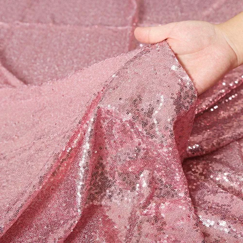 Miniatura 9 de Poise3EHome - Cortinas de lentejuelas fucsia rosa, 2 paneles de 2 pies x 8 pies, fondo de purpurina para fiesta, cumpleaños, baby shower, boda, Rosa
