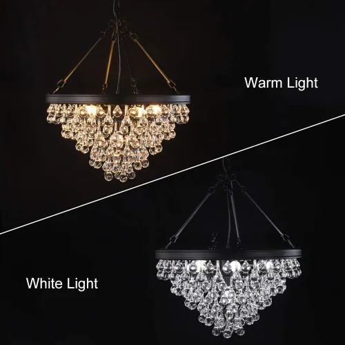 Miniatura 7 de Wellmet Candelabros modernos de cristal, 6 luces de granja para comedor, lámpara de techo dorada para vestíbulo, dormitorio, sala de estar, entrada