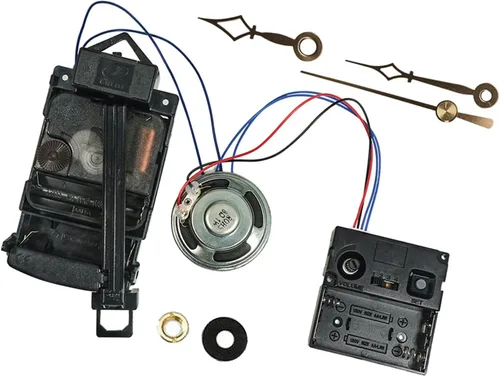 Miniatura 5 de Milageto Kit de mecanismo de movimiento de reloj de péndulo con caja de música y altavoz, eje de 0.669 in de largo para reparación y fabricación