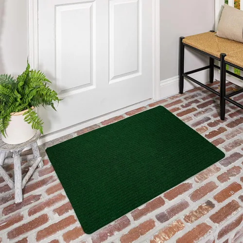 Mohawk Home Tapete utilitario verde bosque oscuro sólido (1 pies 6 pulgadas x 2 pies 6 pulgadas), perfecto para garaje, entrada, porche y cuarto de