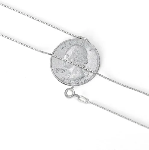 Miniatura 9 de ASHINE 925 Sterling Silver Box Chain Necklace for Women, 1mm 0.8mm Replacement Link Chain for Pendants, Dainty & Sturdy Necklace Available in 16-36