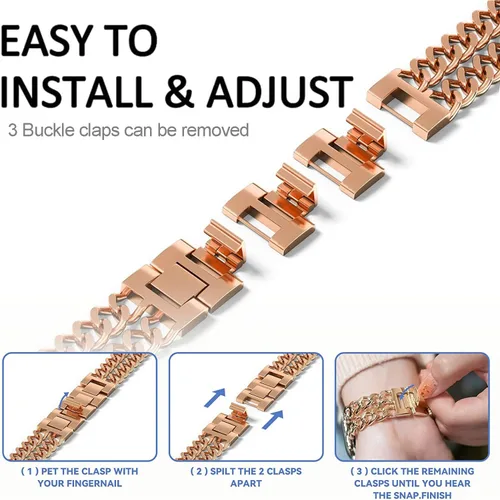 Miniatura 3 de Miimall Correa de repuesto delgada compatible con Apple Watch Band de 1.496 in 1.575 in 1.614 in 1.654 in 1.732 in 1.772 in 1.929 in, correa
