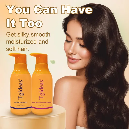 Miniatura 9 de Tgideas Juego de champú y acondicionador de biotina antiadelgazamiento para cabello adelgazante para mujeres y hombres, champú para fortalecer