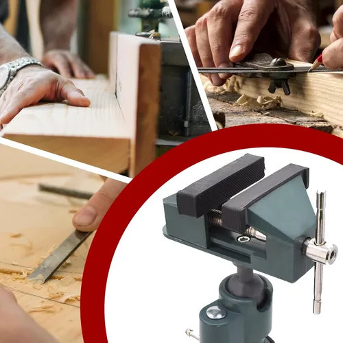 Miniatura 6 de findmall Prensa de Mesa Universal de 3" de Aluminio Giratoria de Banco, Rotación de 360 Grados, Apta para Sostener Piezas Pequeñas en Joyería, Verde