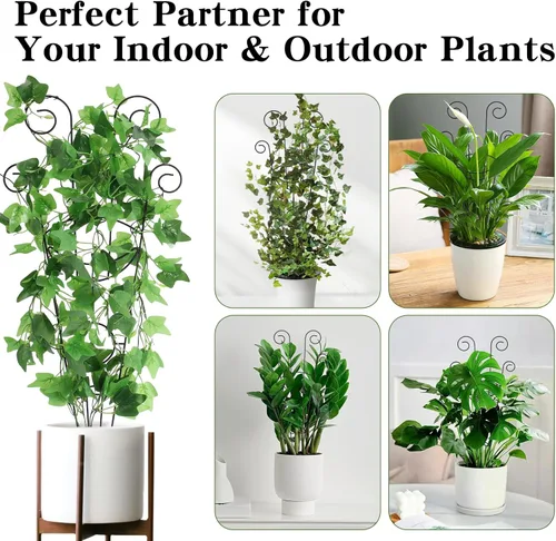 Miniatura 7 de ZOUTOG Enrejado para plantas trepadoras de interior, paquete de 4 unidades de 30 pulgadas, enrejado de jardín de metal resistente al óxido para Negro