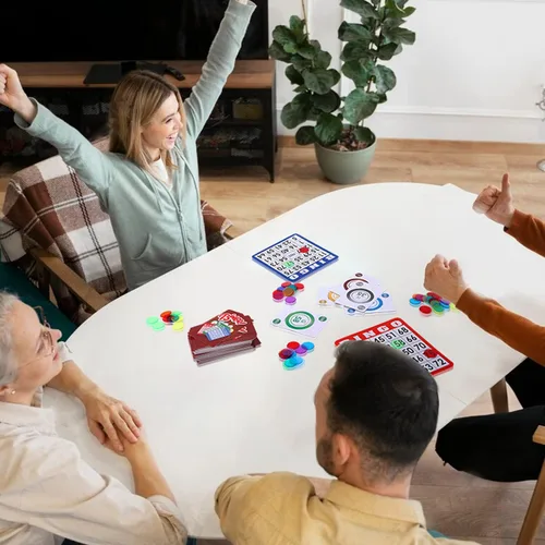 Miniatura 6 de GSE Games & Sports Expert Juego completo de bingo con 50 tarjetas de bingo, 500 fichas, cubierta de tarjetas de llamada, juego divertido de fiesta