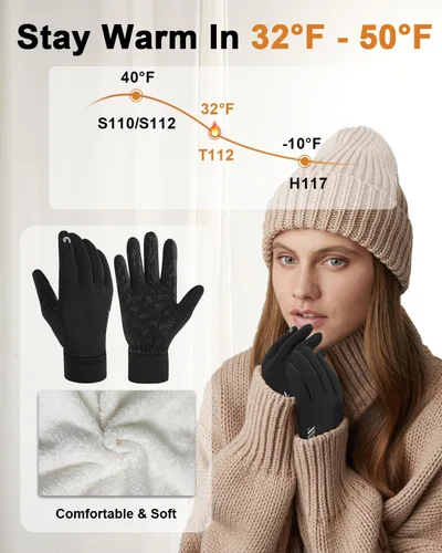 Miniatura 2 de Generic Guantes de invierno de lana para clima frío, impermeables, pantalla táctil, ciclismo, unisex, para adultos, rosa, ambidiestro, sin botones