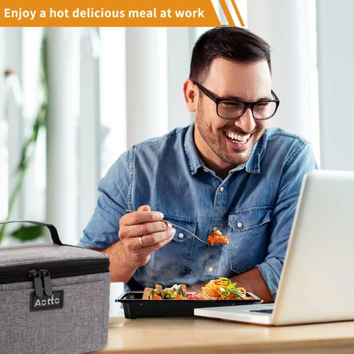 Miniatura 4 de Horno portátil Calentador de alimentos portátil de 110 V Mini lonchera eléctrica con microondas portátil para cocinar y recalentar alimentos