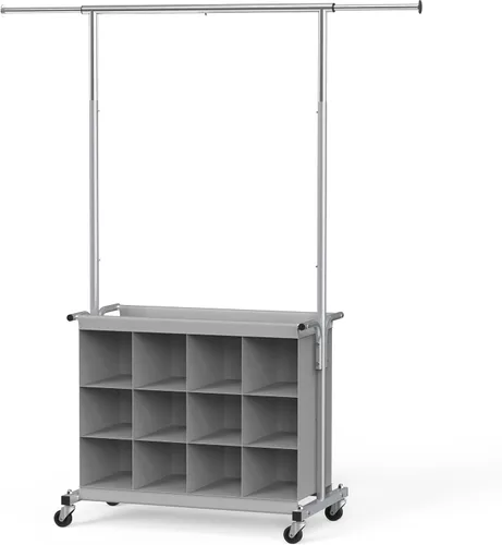 Miniatura 6 de Simple Houseware Perchero con barra extensible y organizador de 16 zapatos, gris