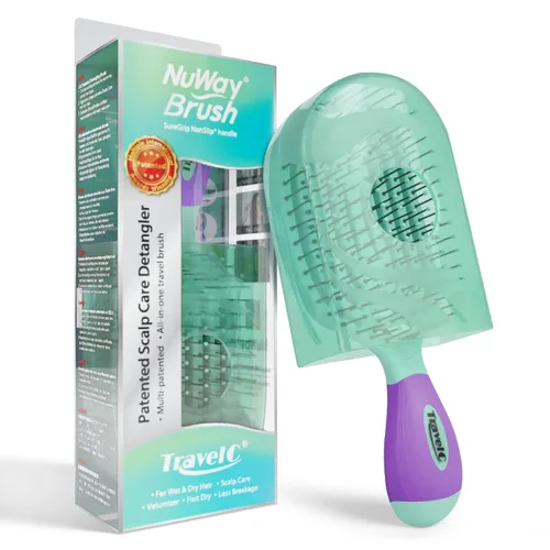 Miniatura 13 de NuWay 4HAIR® TravelC® Ventilado Patentado en EE.UU. para Todos los Tipos de Cabello es Seguro para Secador de Cabello (Azul Bebé)