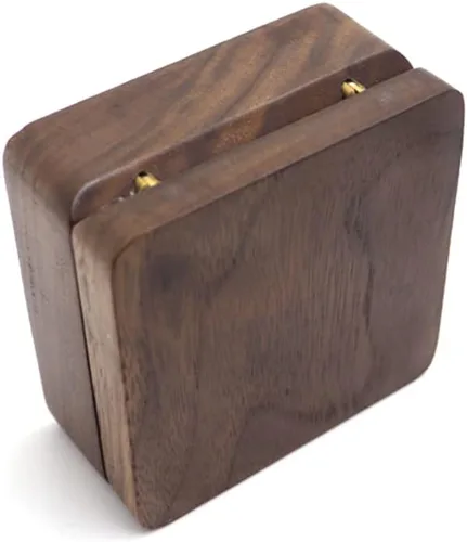 Miniatura 4 de Caja de regalo de collar de madera de nogal natural, caja de almacenamiento colgante, caja de exhibición de joyería para aniversario, proponer