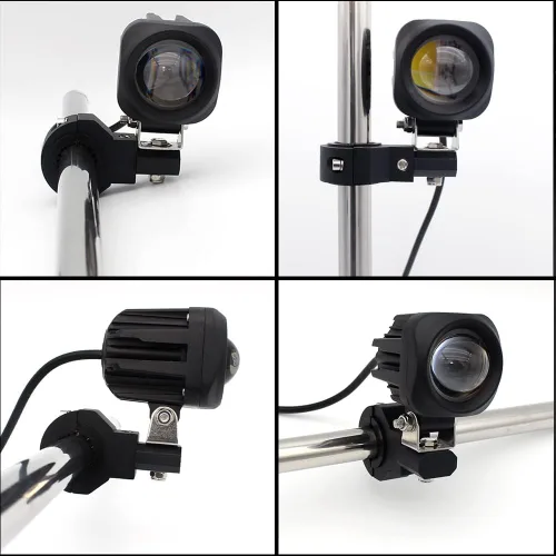 Miniatura 6 de Kits de Abrazaderas de Soporte de Montaje para Barra de Luces LED Mini 360 Grados 0.75" 1" 1.25" 2 Piezas Abrazadera de Tubo de Barra Vertical