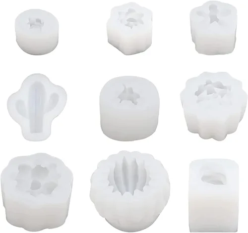Miniatura 9 de 9 moldes de silicona para suculentas, moldes de resina de flores de cactus 3D, moldes de arcilla de cactus, molde de pastel de flores, moldes