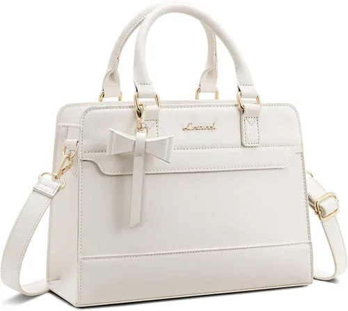 Miniatura 14 de LOVEVOOK Carteras para mujeres, Bolso tote de cuero y carteras, Bolso bandolera cruzado con asa superior con cremallera Negro/Blanco/Marrón