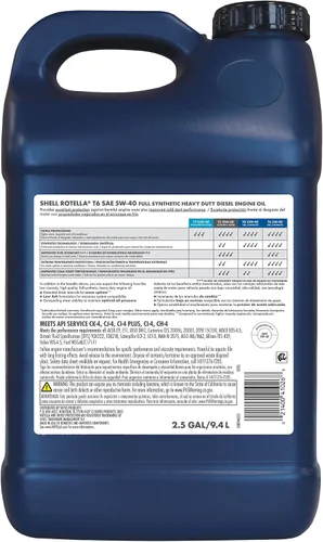 Miniatura 2 de Shell Rotella T6 - Aceite de motor totalmente sintético 5W-40, 2.5 galones (paquete de 2)