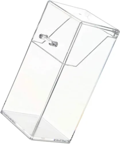 FOMIYES 1 juego de recipientes de almacenamiento de brochas de maquillaje acrílicas con tapa a prueba de polvo, cubo duradero para organización de