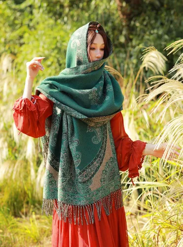 Miniatura 58 de iCuviy Bufanda grande de moda para invierno, chales y envolturas para mujer, extra suave, sensación de cachemira, bufandas frías para mujer