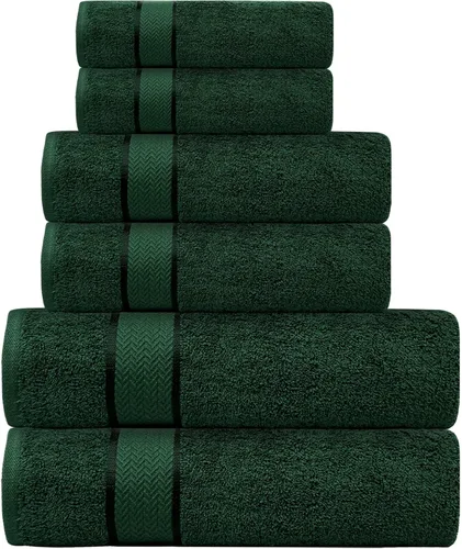 Miniatura 24 de Juego de toallas de baño - 100% algodón - 2 toallas de baño, 2 toallas de mano y 2 paños - Grandes, secado rápido, absorbentes, suaves, lujosas